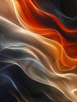 ai generiert das orange, Blau, und Weiß Streifen Flamme auf ein dunkel Hintergrund. abstrakt Hintergrund. hoch Qualität. ai generativ foto