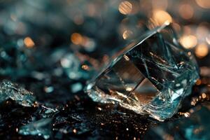 ai generiert abstrakt Hintergrund mit gebrochen Glas wie Fälschung Kristalle. foto