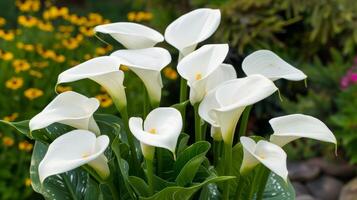 ai generiert elegant Weiß Calla Lilien foto