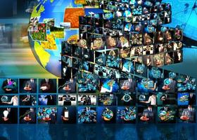 Fernseh- und Internetproduktion .Technologie und Geschäftskonzept foto