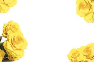 Gelb Rosen isoliert auf Weiß Hintergrund mit Kopieren Raum zum Ihre Text. foto