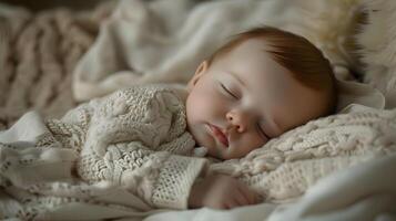 ai generiert Neugeborene Baby Schlafen. hohe Auflösung. ai generativ foto
