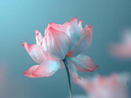 ai generiert schließen oben Licht Rosa und Blau Single Blume Hintergrund hohe Auflösung. ai generativ foto