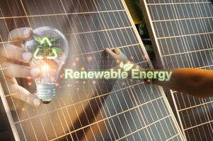verlängerbar Energie Konzept sauber Energie, Grün Industrie und reduzieren global Erwärmen foto