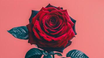 ai generiert atemberaubend rot Rose Blume isoliert auf Weiß Hintergrund, schön foto