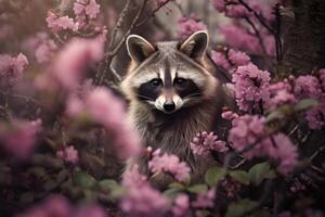 ai generiert schüchtern Waschbär Tier Baby. generieren ai foto