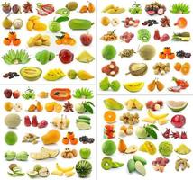 Sammlung von Früchten isoliert auf weißem Hintergrund foto