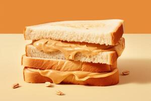 ai generiert lecker Sandwich Erdnuss Butter Hintergrund. generieren ai foto