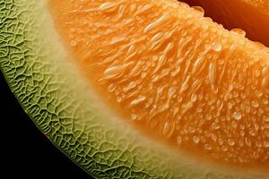 ai generiert einladend Melone Hälfte Nahaufnahme. generieren ai foto