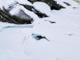 der schönste gefrorene wasserfall rjukandefossen winterlandschaft, hemsedal, norwegen. foto