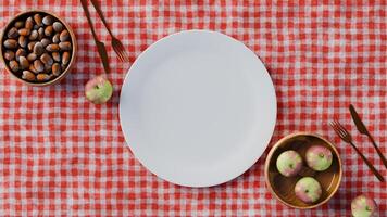 eben legen Hintergrund zum Produkt Platzierung Essen verbunden foto