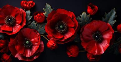 ai generiert Erinnerung Tag rot Mohn foto