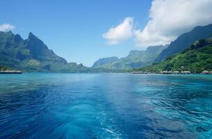 ai generiert tropisch Paradies im Französisch Polynesien foto