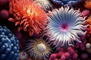 ai generiert Koralle Riff Hintergrund, Meer Blume bunt Koralle Riff foto