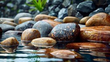 ai generiert immer noch Leben von Steine und Wasser foto