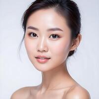 ai generiert das asiatisch Frau Gesicht und Körper sind gefangen im das Modell- foto