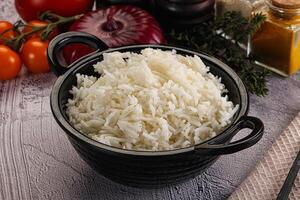 indisch Küche gedämpft Basmati Reis foto