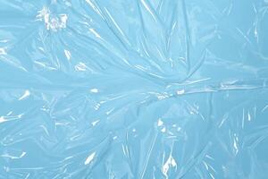 Blau Farbtöne, klar Plastik Textur, Umarmen ein Plastik kostenlos Lebensstil und Umwelt Bewusstsein foto