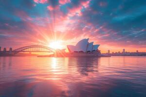 ai generiert Stadt Horizont von Sydney foto