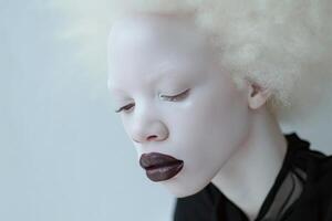 ai generiert unkonventionell Albino Modell. generieren ai foto