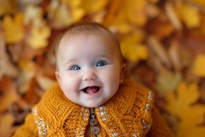 ai generiert gemütlich Baby Herbst Pullover. generieren ai foto