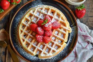 ai generiert gebacken Belgier Waffeln. generieren ai foto