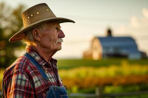 ai generiert golden amerikanisch Farmer Weizen Feld. generieren ai foto