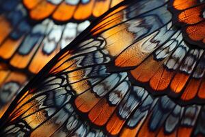 ai generiert das kompliziert Muster von ein Schmetterling Flügel. generativ ai foto