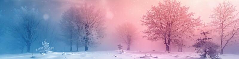 ai generiert Baum ,Wolke und Himmel mit ein Pastell- farbig Hintergrund foto