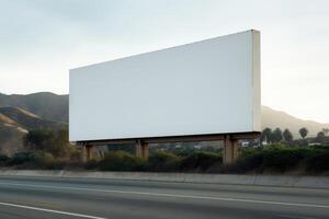 ai generiert leeren groß Plakatwand Werbung Banner Attrappe, Lehrmodell, Simulation Bild foto