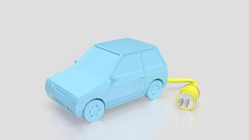 das Auto und elektrisch Stecker zum Technologie Konzept 3d machen. foto