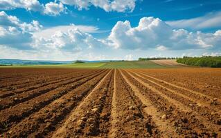 ai generiert Kartoffeln sind wachsend im das Feld foto