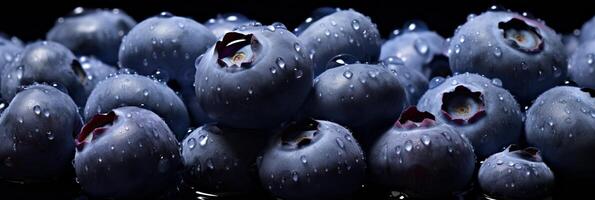 ai generiert köstlich frisch gepflückt Heidelbeeren Hintergrund Banner perfekt zum Essen und Natur Enthusiasten foto