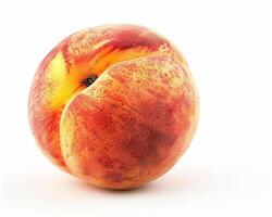 ai generiert frisch Pfirsich Obst isoliert auf Weiß Hintergrund. Nahansicht Schuss. foto
