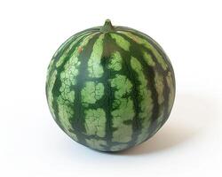 ai generiert frisch Wassermelone Obst isoliert auf Weiß Hintergrund. Nahansicht Schuss. foto