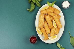 Kabeljau Fisch Nuggets foto