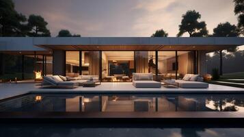 ai generiert minimalistisch Zuhause Design foto