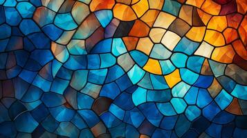 ai generiert Mosaik und Tessellationen Hintergrund foto