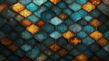 ai generiert Mosaik und Tessellationen Hintergrund foto