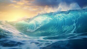 ai generiert Ozean Wellen Hintergrund foto