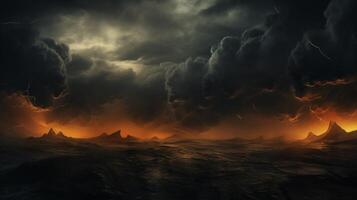 ai generiert bedrohlich Sturm Wolken Hintergrund foto