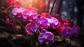ai generiert Orchidee Hintergrund foto