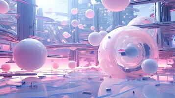 ai generiert Pastell- Collage von Sci-Fi Kunst Elemente Hintergrund foto