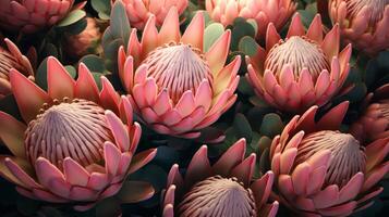 ai generiert Protea Blumen- Hintergrund foto