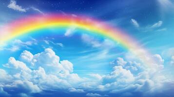 ai generiert Regenbogen im das Himmel Hintergrund foto