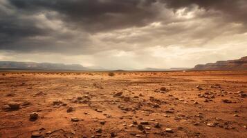 ai generiert regnerisch Wüste Abenteuer Hintergrund foto