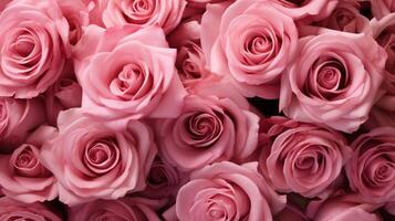 ai generiert romantisch Rosa Rosen Blumen- Hintergrund foto