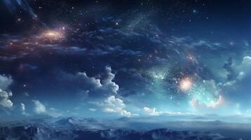 ai generiert Himmel mit Raum Wissenschaft Hintergrund foto
