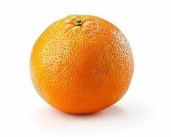 ai generiert frisch Orange Obst isoliert auf Weiß Hintergrund. Nahansicht Schuss. foto