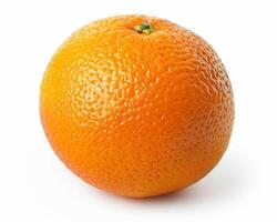 ai generiert frisch Orange Obst isoliert auf Weiß Hintergrund. Nahansicht Schuss. foto